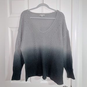 American Eagle Ombré Knit Sweater - Blue/Gray - Large